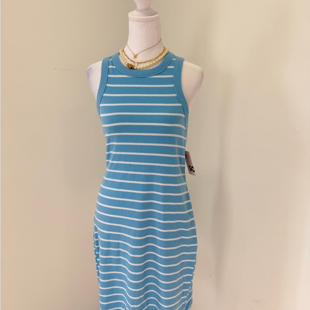Kohl's blue and white striped bodycon dress Size M